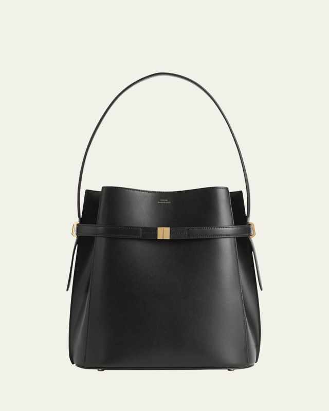 Belted Napa Leather Bucket Bag